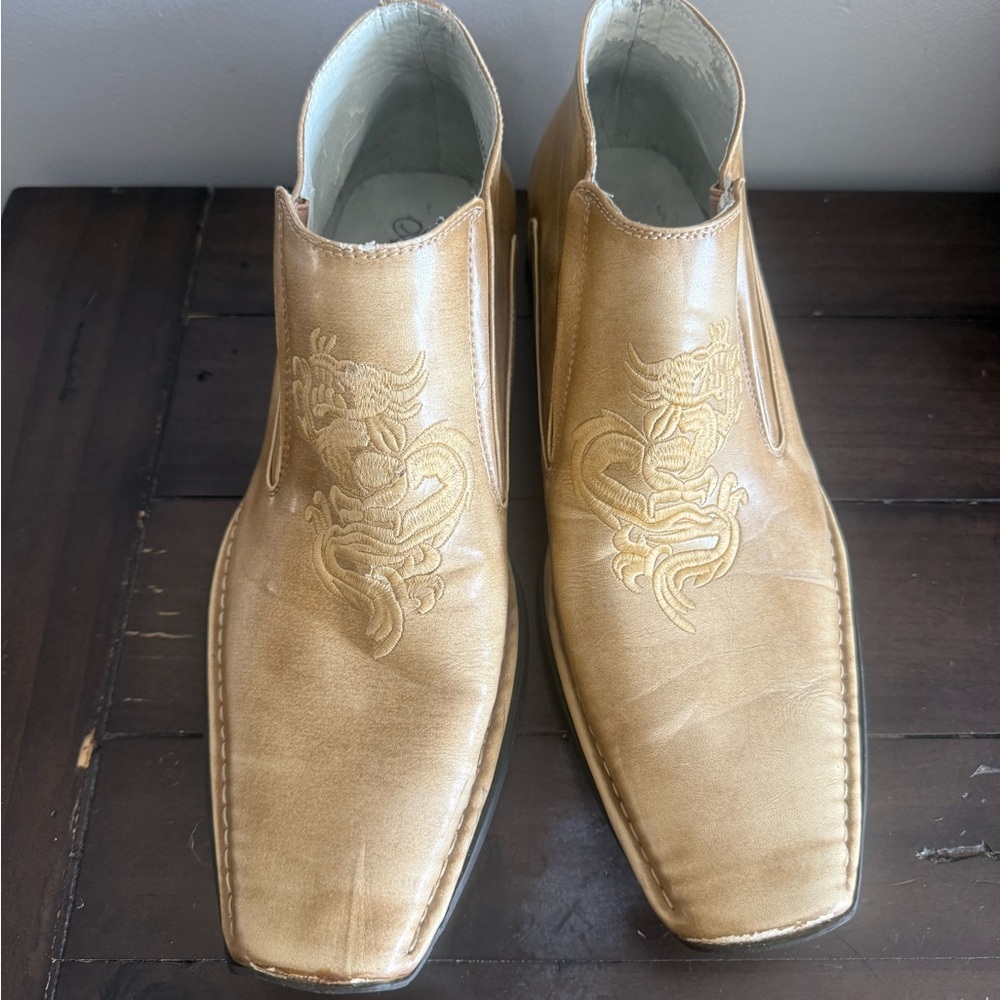 Alberto Fellini Dragon 02 Leather Ankle Boots Made in Italy Men’s 9.5 Y2K